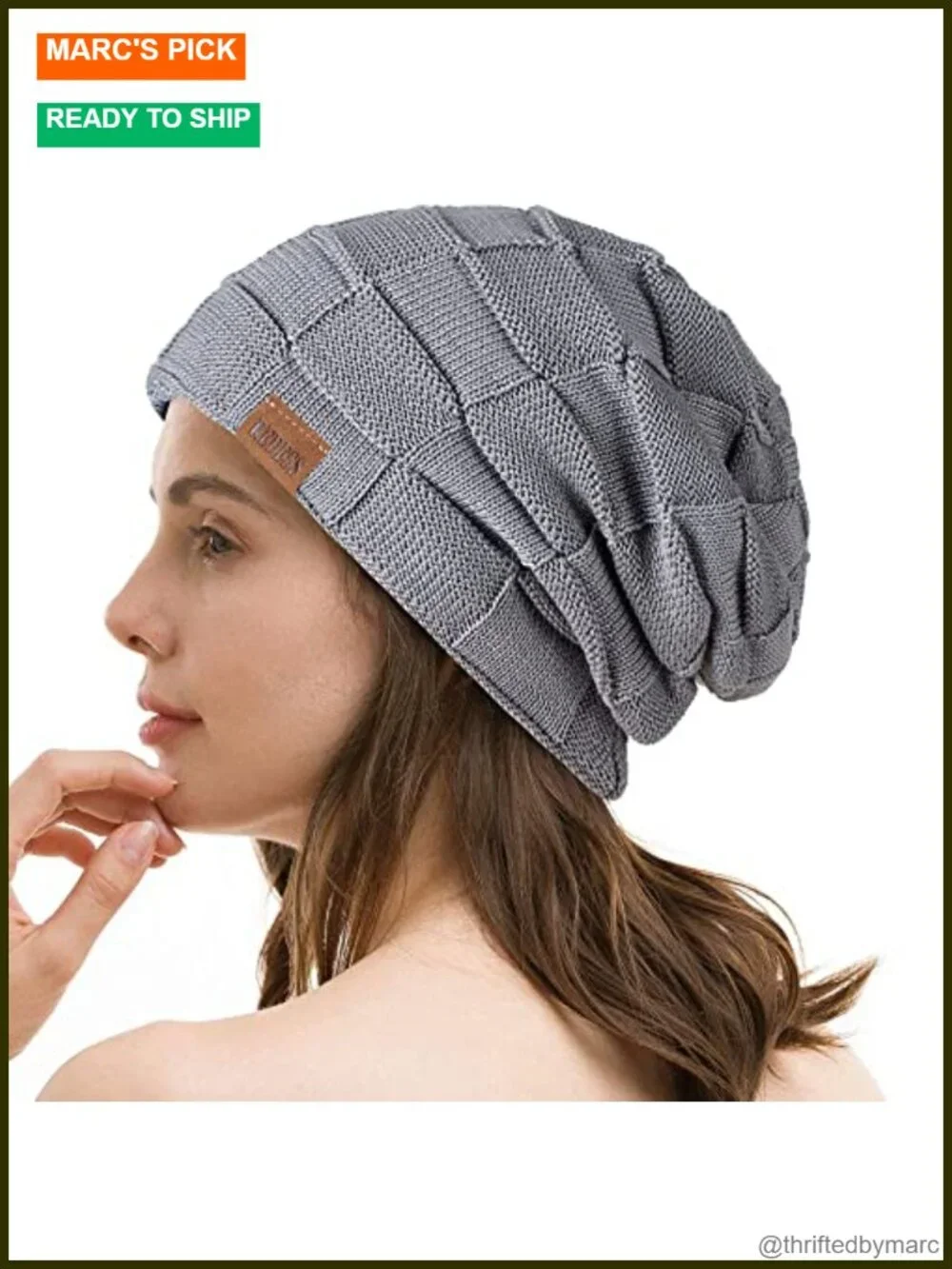 Slouchy Beanie Hat Knit Thick Skull Cap Winter Warm for Men Women